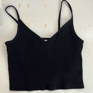 Black Tanktop Vcut! Crop top